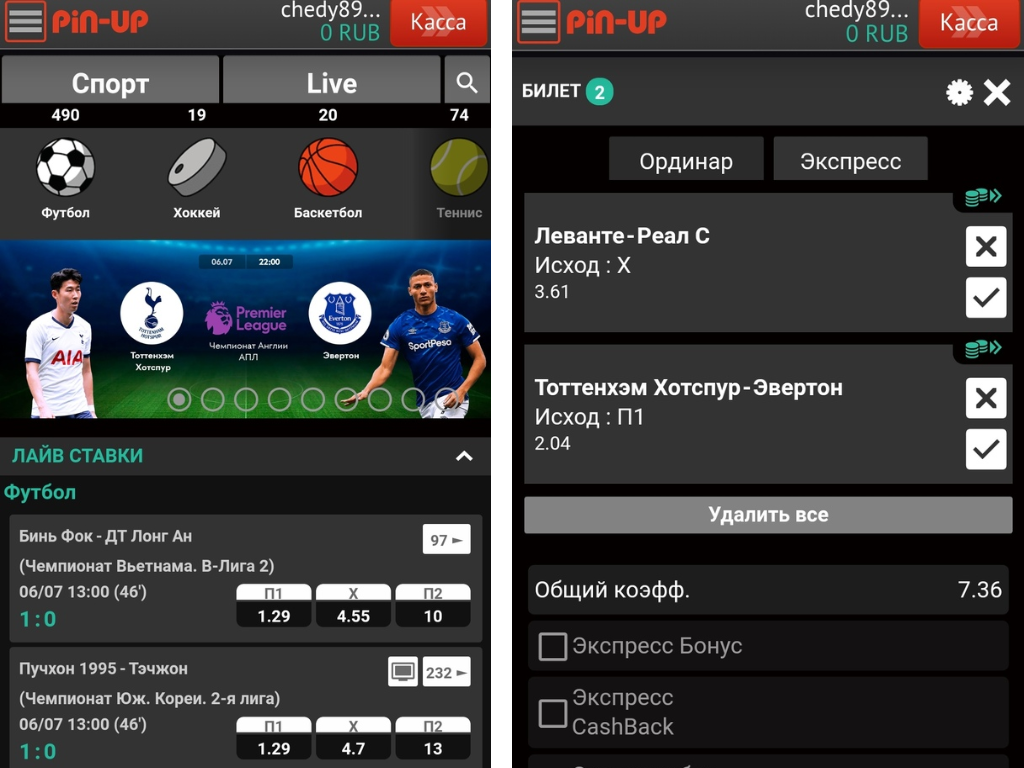 Пин Ап – скачать мобильное приложение для ставок на спорт с телефона